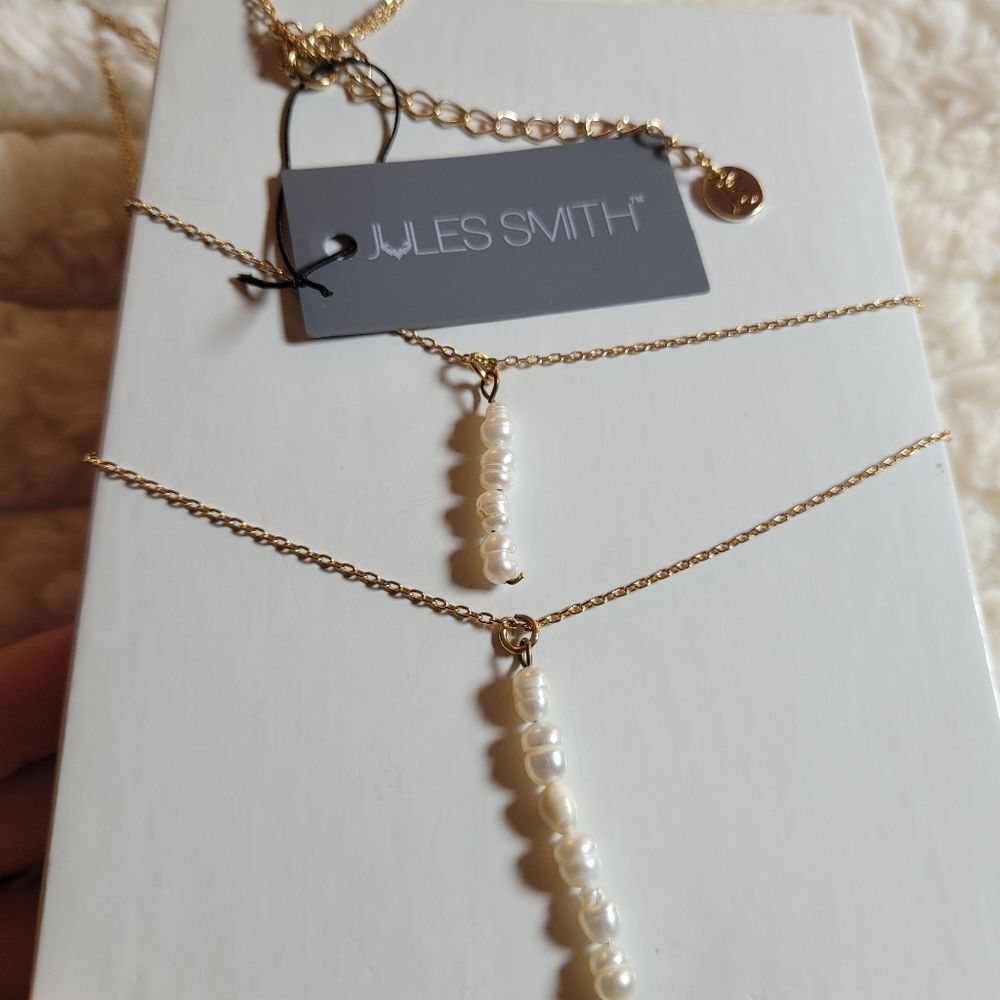 Jules Smith Gold Necklace with Faux Pearl Accents - Picture 9 of 9